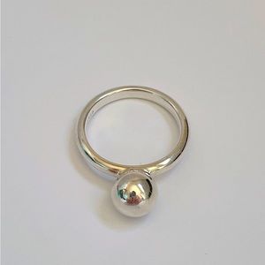 Tiffany & Co Silver 8mm Ball HardWear Ring size 6.